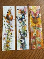 3x Lesezeichen-Buchzeichen-Schmetterlingsgarten-Blume-Freude