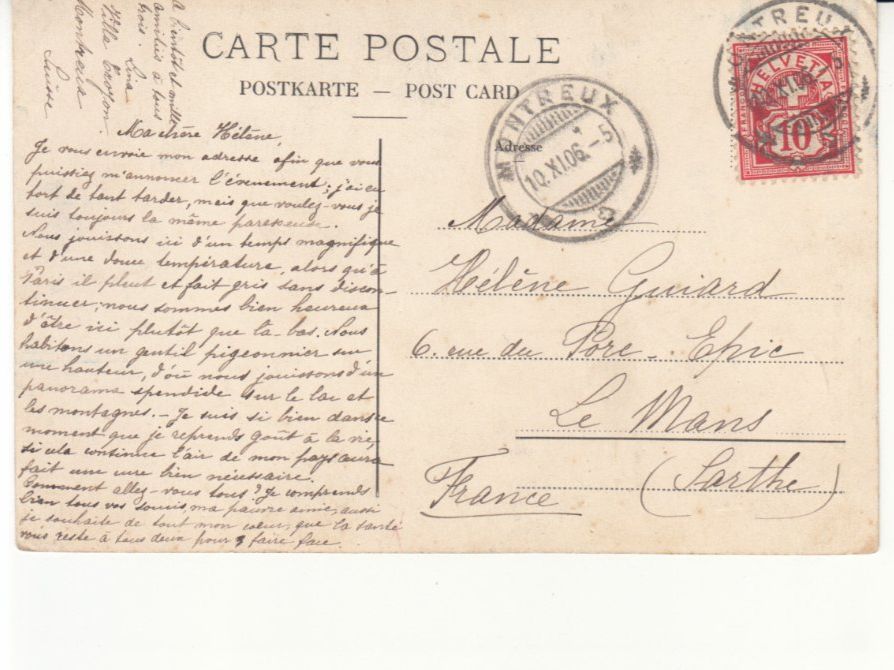 Ansichtskarten: Montreux Gorges du Chauderon 1906 – Gebraucht aus Bürglen TG von StampGraf 1