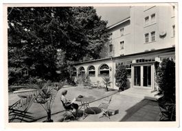 St. Gallen, Garten der Klinik Oberwaid, gelaufen 1964