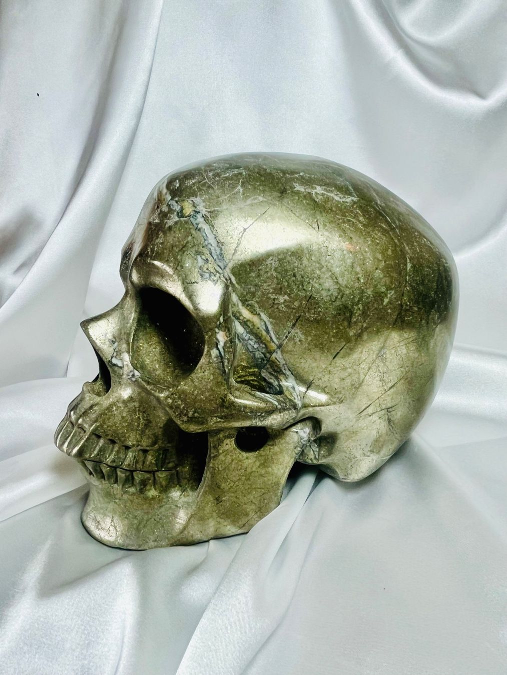 Sculture & Statue: Totenkopf lebensgross: 20cm, 9kg Pyrit – Nuovo e nell'imballaggio originale da Zürich venduto da unique2010 1