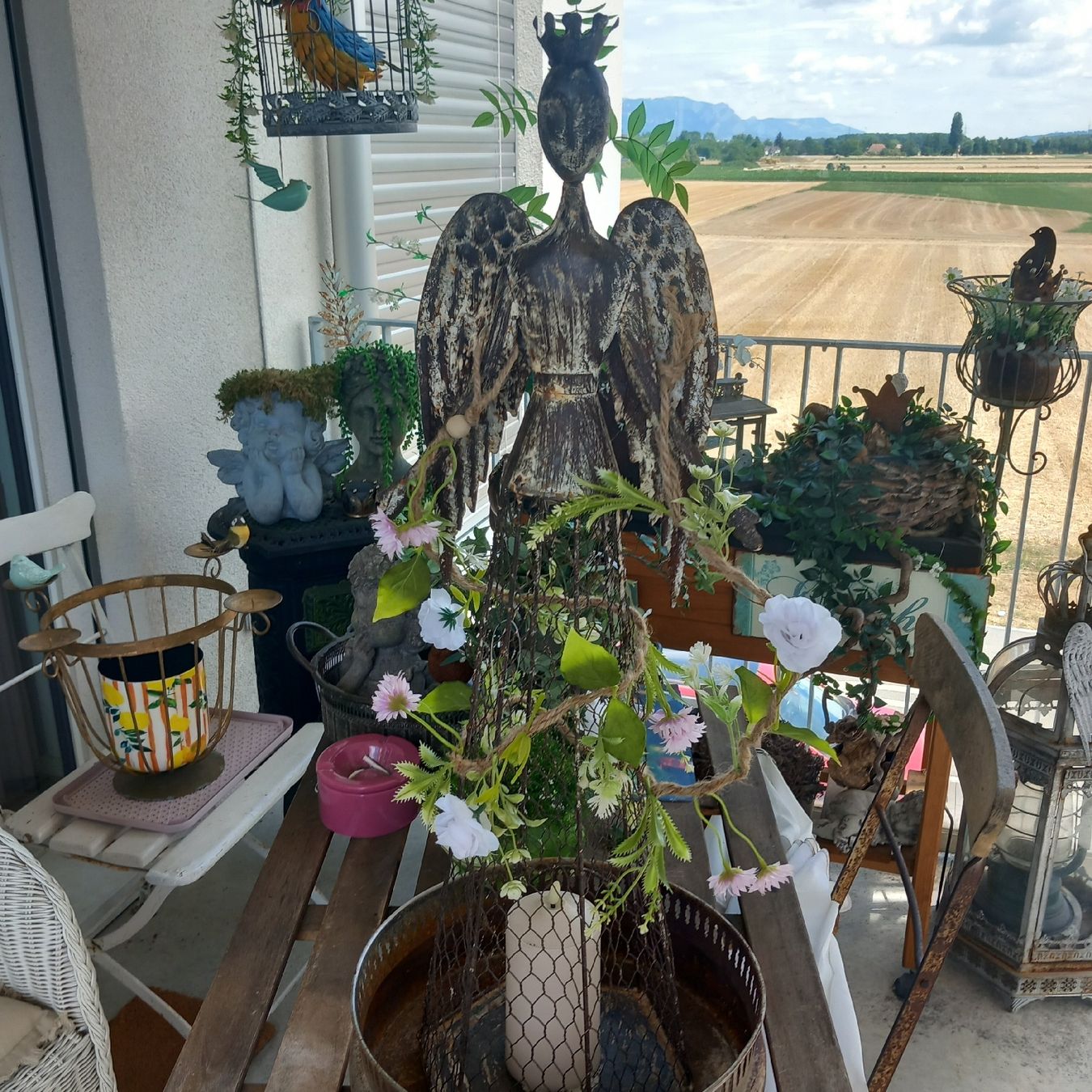 Statuette: Garten Deko:  Draht Metall Engel / H-76cm. – Usato da Aegerten venduto da gismolini 8