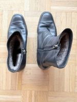 Bottines d'hiver en cuir noir doublure taille 38 1/2