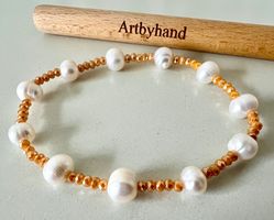 Edles Perlenarmband facettierte Glasperlen funkeln - Unikat