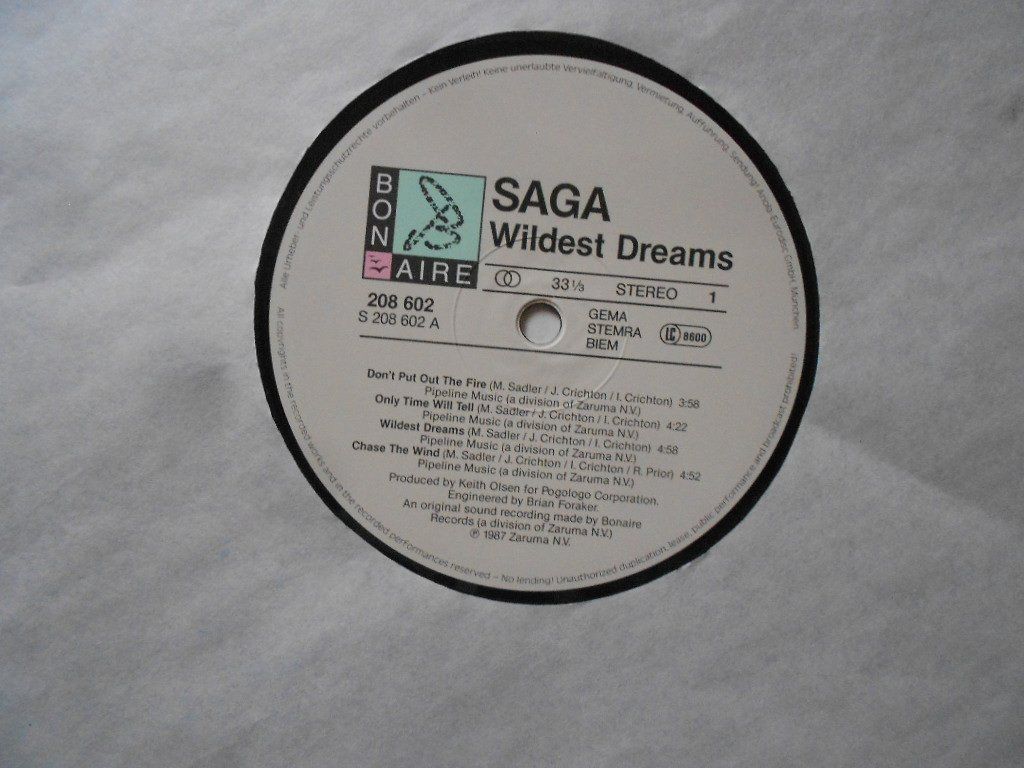 Dischi in vinile: SAGA  -  WILDEST DREAMS – Usato da Bex venduto da Giorgiob 3