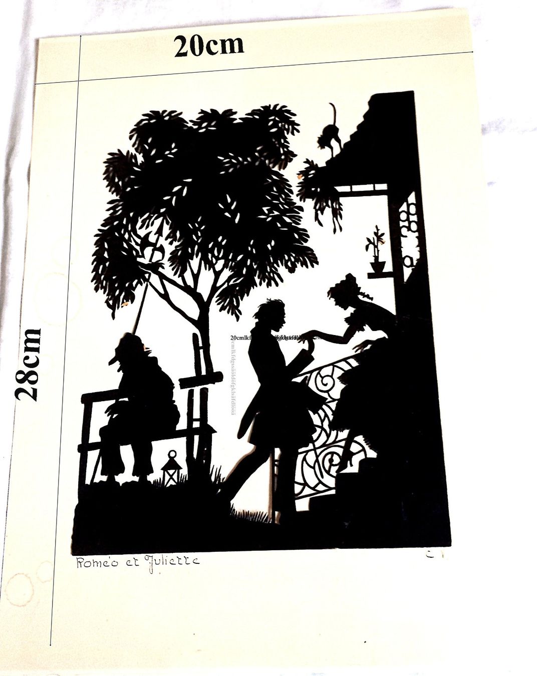 Grafica & Litografie: Scherenschnitt mit Julia und Romeo – Usato da Baar venduto da 2cvbaar 4
