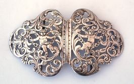 Historistische Gürtelschnalle Silber Hanau Gebr. Dingeldein