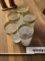 5 Longdrinkgläser mit goldrand