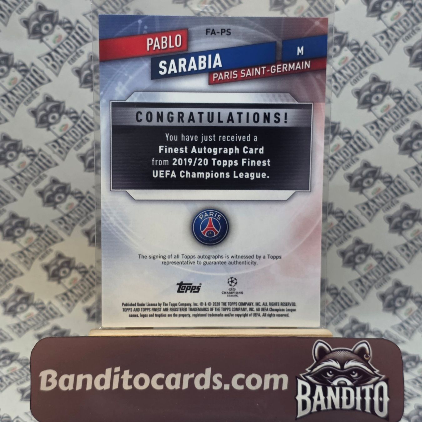 Topps Carte collezionabili: Topps Pablo Sarabia Auto - PSG – Usato da Liebefeld venduto da Banditocards 1