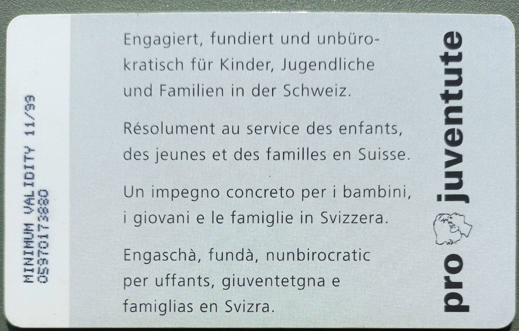 Swisscom Schede telefoniche: Taxcard - Pro Juventute 1999 - CH – Usato da Niederuzwil venduto da lubimaja 1
