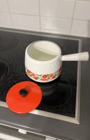 Vintage emaillierter Levcoware Topf mit Deckel, retro