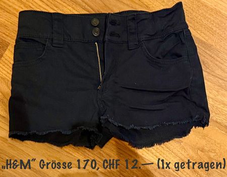 Schwarze H&M Shorts, Grösse 170, Top Zustand für den Sommer!