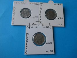Luxemburg 1970-81, Konvolut alte Münzen