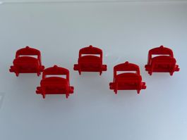 5x Classic Sattel mit 2 Clips rot