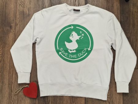 Baumwoll Sweatshirt Save The Duck weiss grün M/L gebraucht