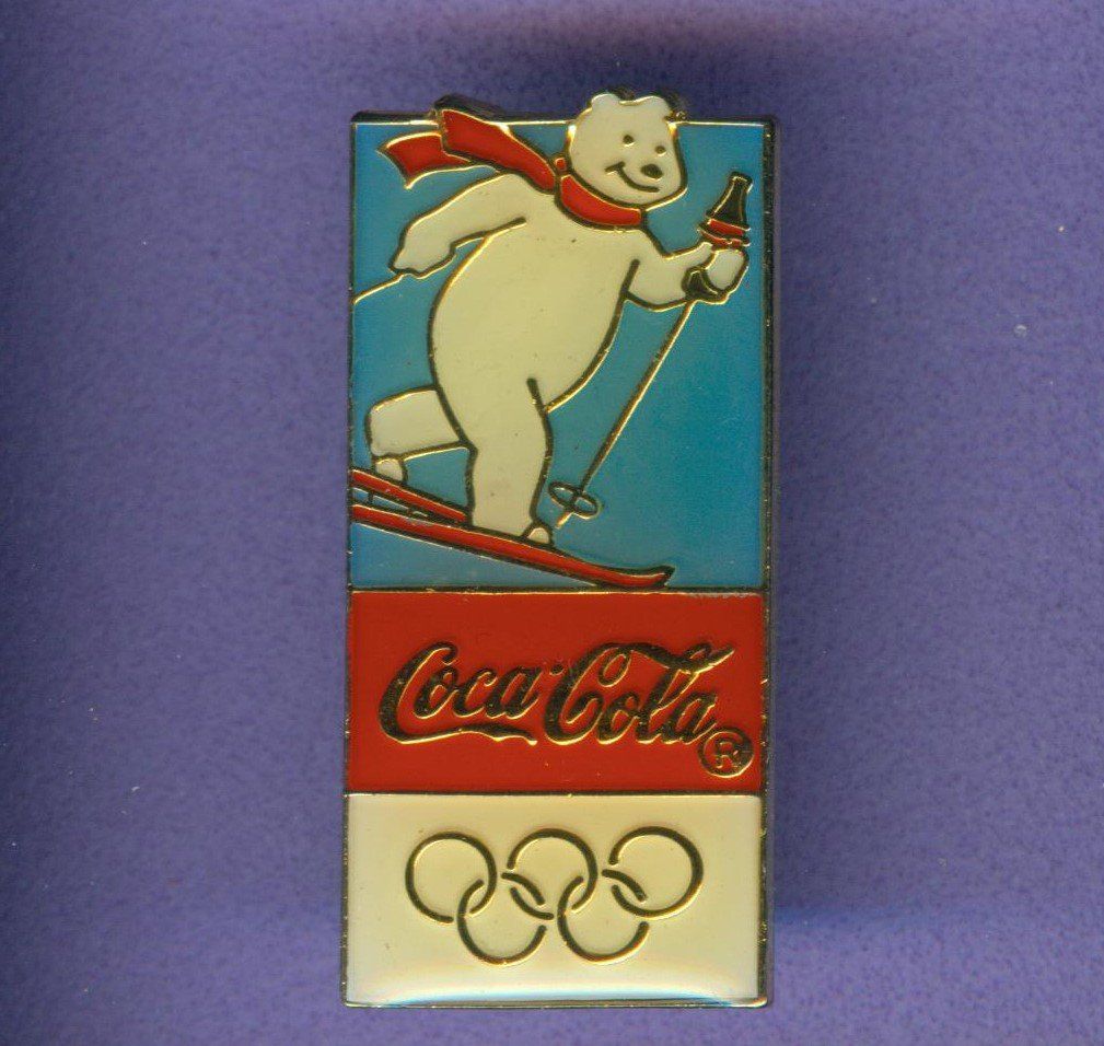 Coca-Cola Plaketten & Abzeichen: Coca Cola  EISBÄR Winterolympiade – Gebraucht aus Winterthur von Sammleroase