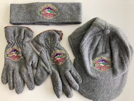 Winter-fleece-set, Grösse M, Schirmmütze, Stirnband, Handsch