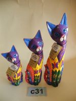3-er Set bunte Deko Katzen, Nr. c31