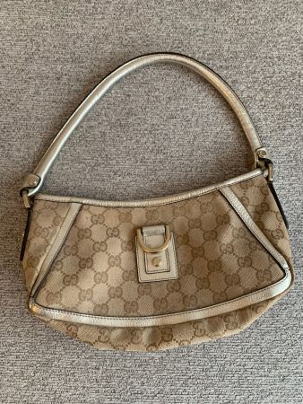 Sac à main Gucci monogramme beige doré, occasion
