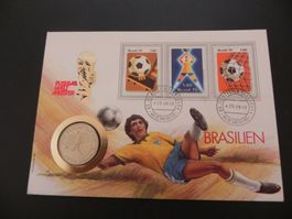 Münzbrief Vietnam 10 Dong 1989  - Fussball WM 90 Italia