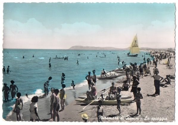 Rimini Italien, der Strand, 1955 Kaufen auf Ricardo