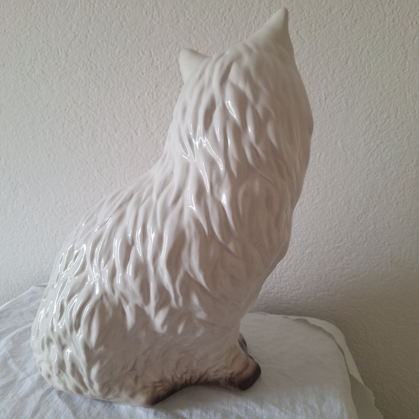 Skulpturen & Statuen: Vintage grosse Keramik Katze, weiss – Gebraucht aus Winterthur von Goldpipau 3