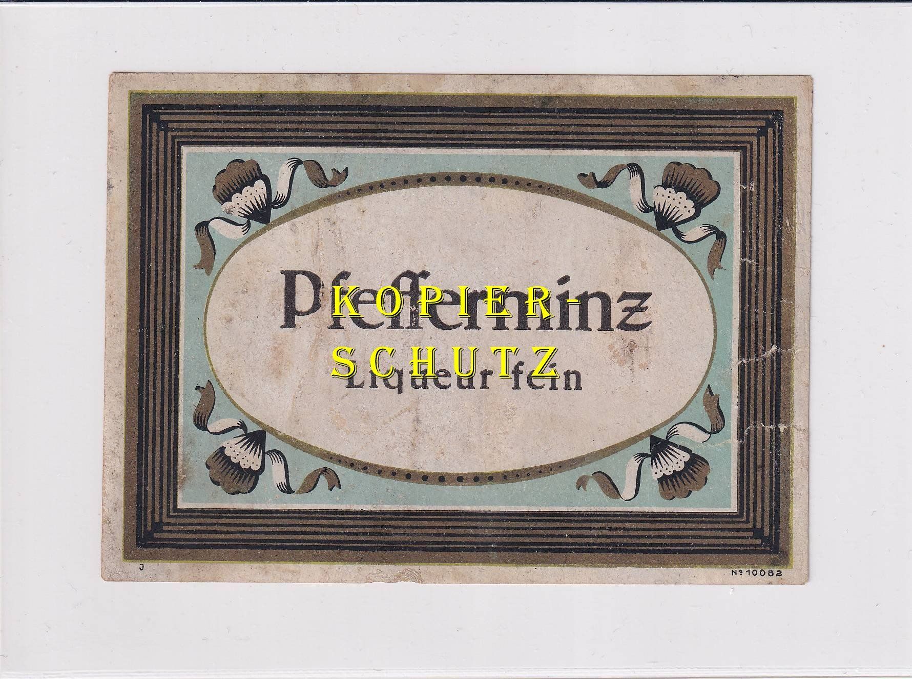 Carta: Etikette - Pfefferminz (Liqueur fein) /bd – Usato da Hombrechtikon venduto da Rudolf07