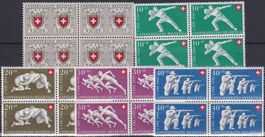1950, B47-B50: Viererblöcke Pro Patria **/*, Kat: 90.-