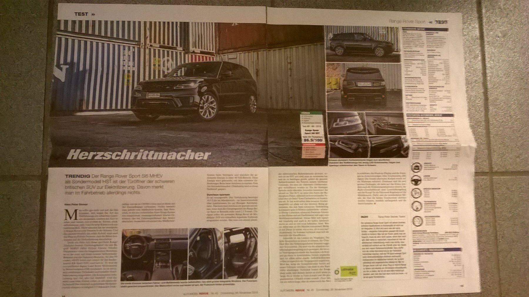 Riviste & Magazine: Testbericht Range Rover Sport Si6 MHEV – Usato da Bern venduto da micky031