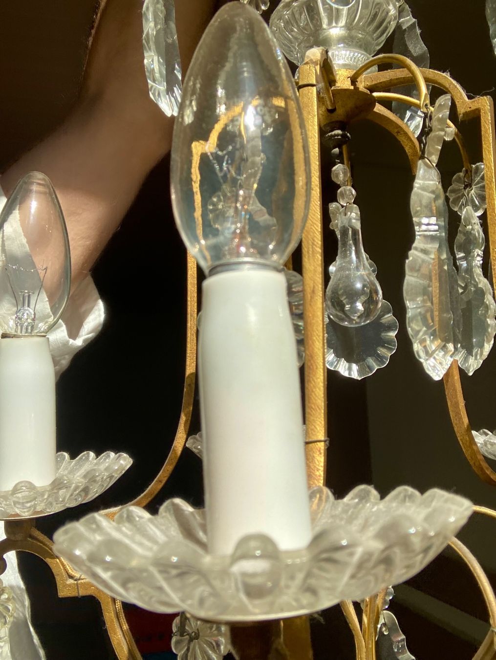 Kronleuchter & Deckenlampen: Kronleuchter mit Glasschmuck – Gebraucht aus Zürich von Himbaer 4