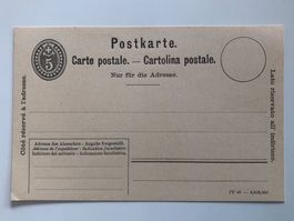 antike Postkarte, 5 Cts, ungebraucht