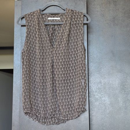 🐸 NILE GIRAFFEN 🦒 BLUSE TOP TRANSPARENT S BRAUN BEIGE