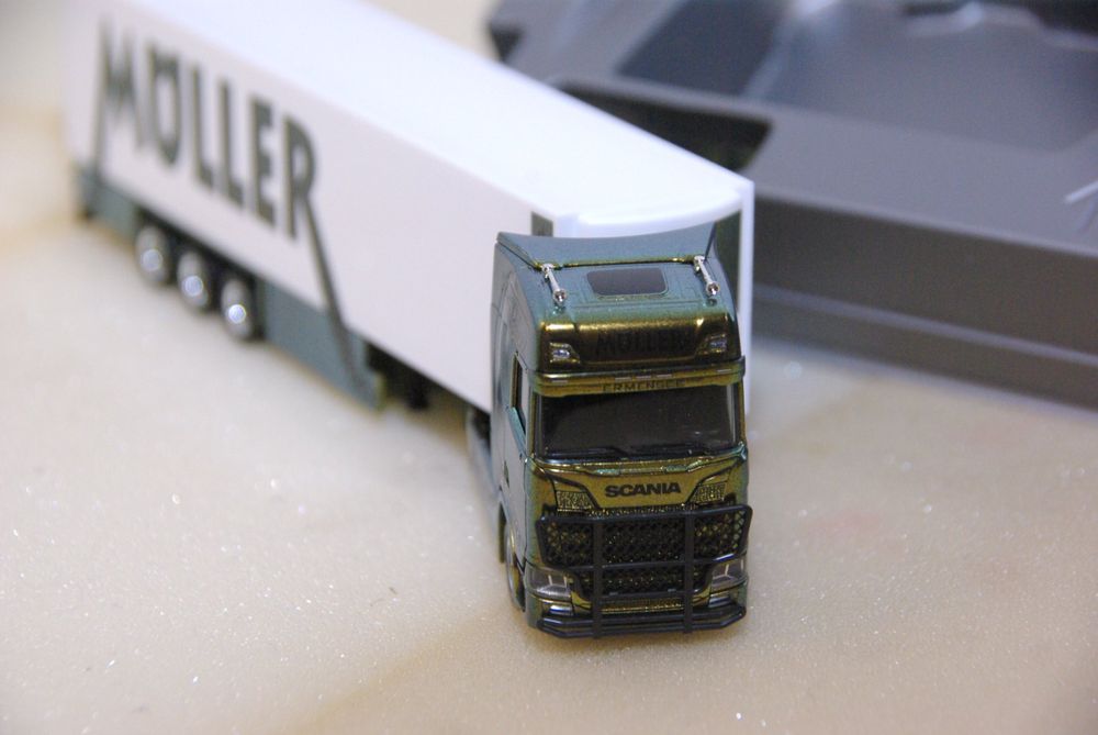 Herpa Moser Scania R V8 Topline 2013 - Modèle Réduit Camion Avec Remorque Frigorifique
