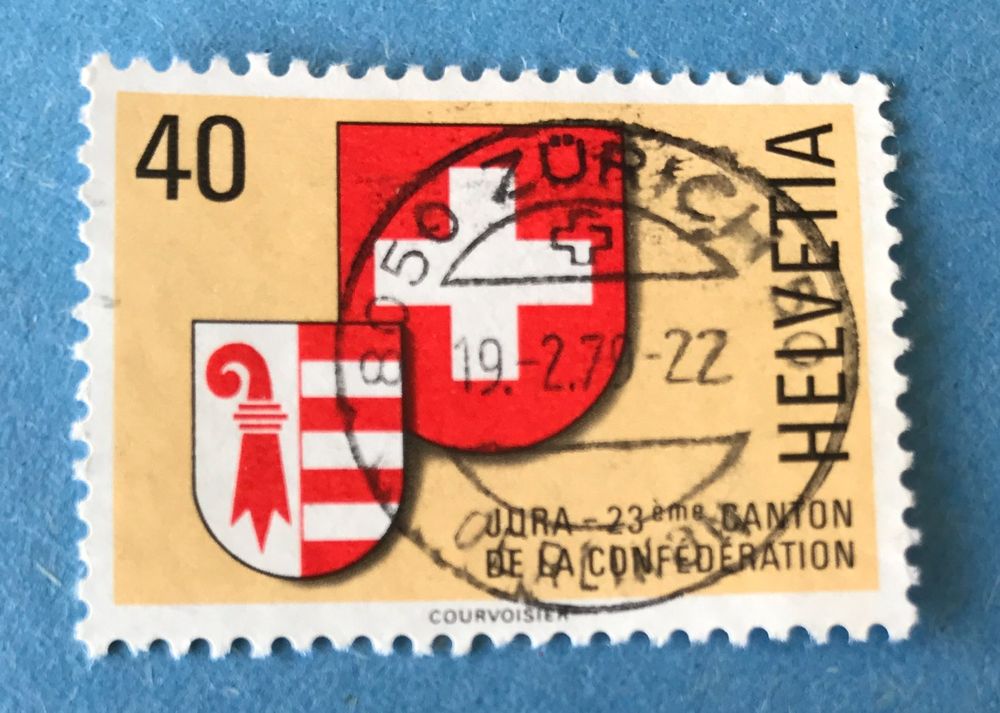 Nr 621 mit Stempel Kanton Jura Wappen 1978 (Gebraucht) in Aarau für CHF