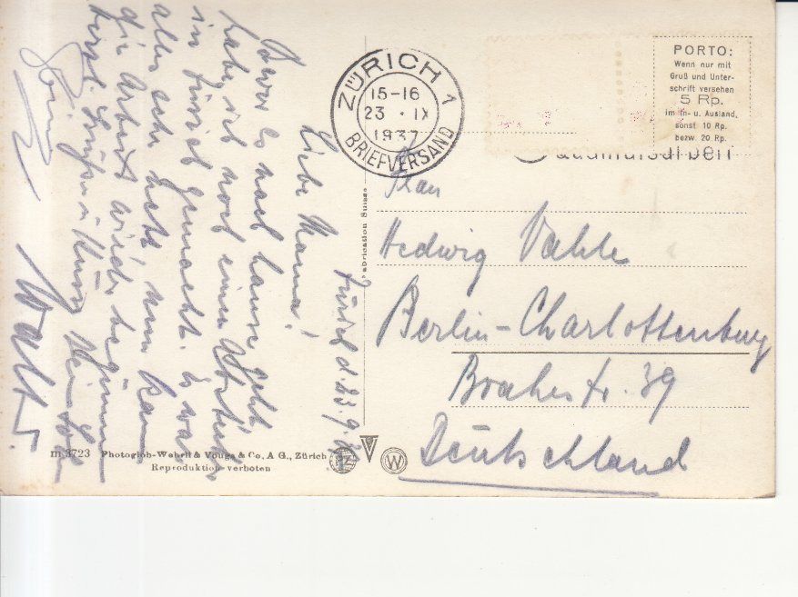 Cartoline postali: Zürich 1937 – Usato da Bürglen TG venduto da StampGraf 1