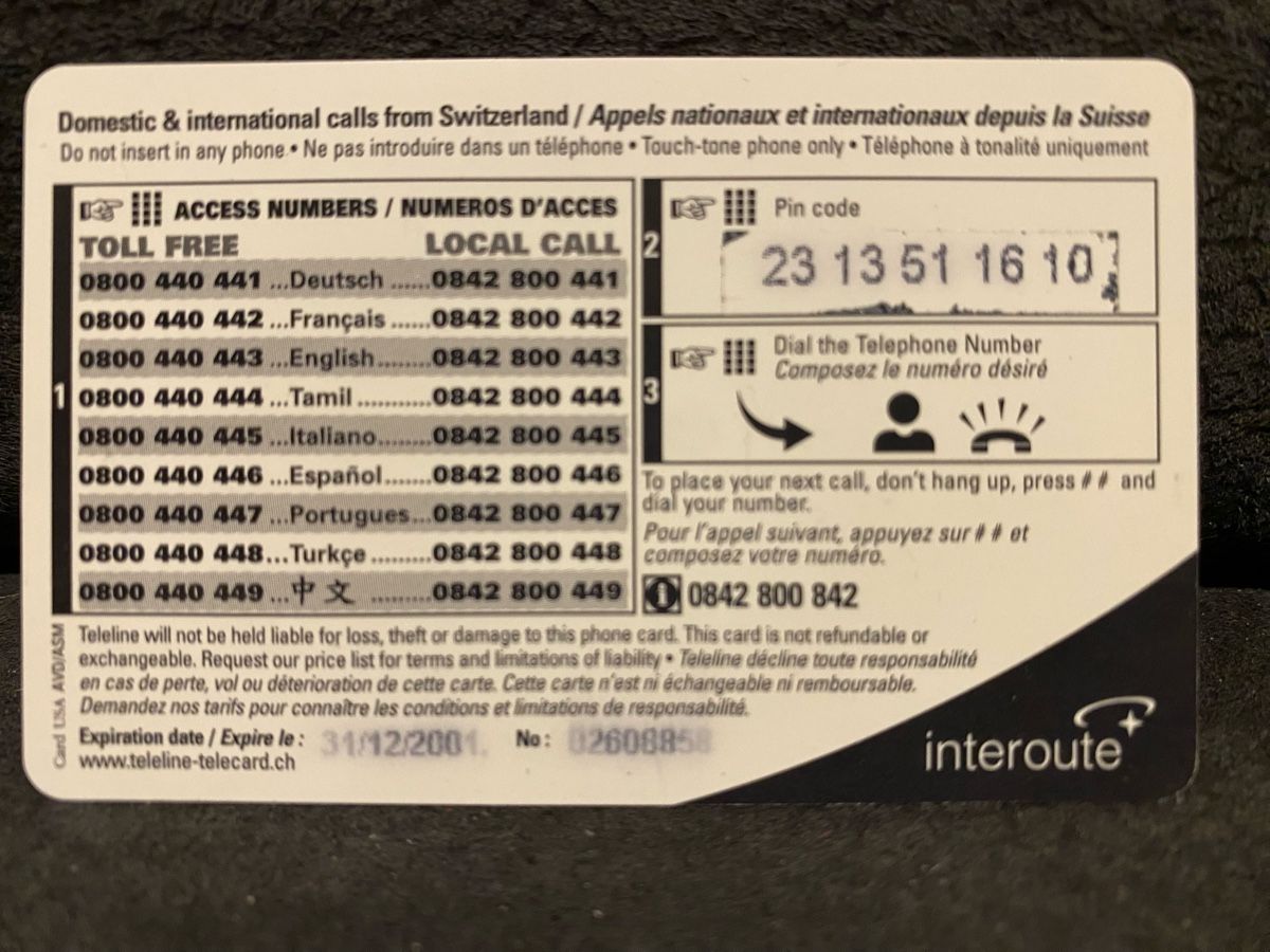 Telefon- & Taxkarten: Teleline  – Gebraucht aus Lausanne von babacard10 1