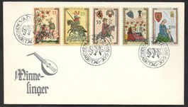 Liechtenstein FDC Serie 349 - 353 Minnesänger I ET 30.5.1961