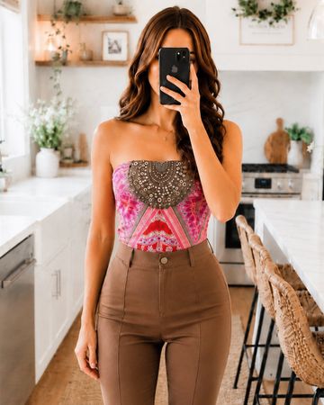 Buntes Bandeau Top Gr. S – Boho Festival Look