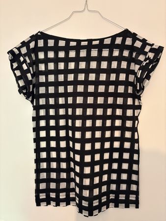 Mango Shirt XS/S Schwarz Weiss Karriert Sommer Top Neu!