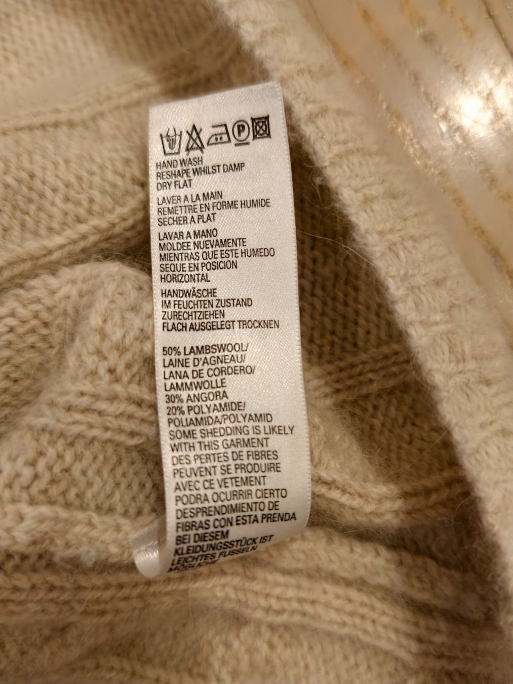 Maglioni & Felpe: Pullover Lammwolle / Angora Creme Gr. M-L – Usato da Berg TG venduto da Persefona 4
