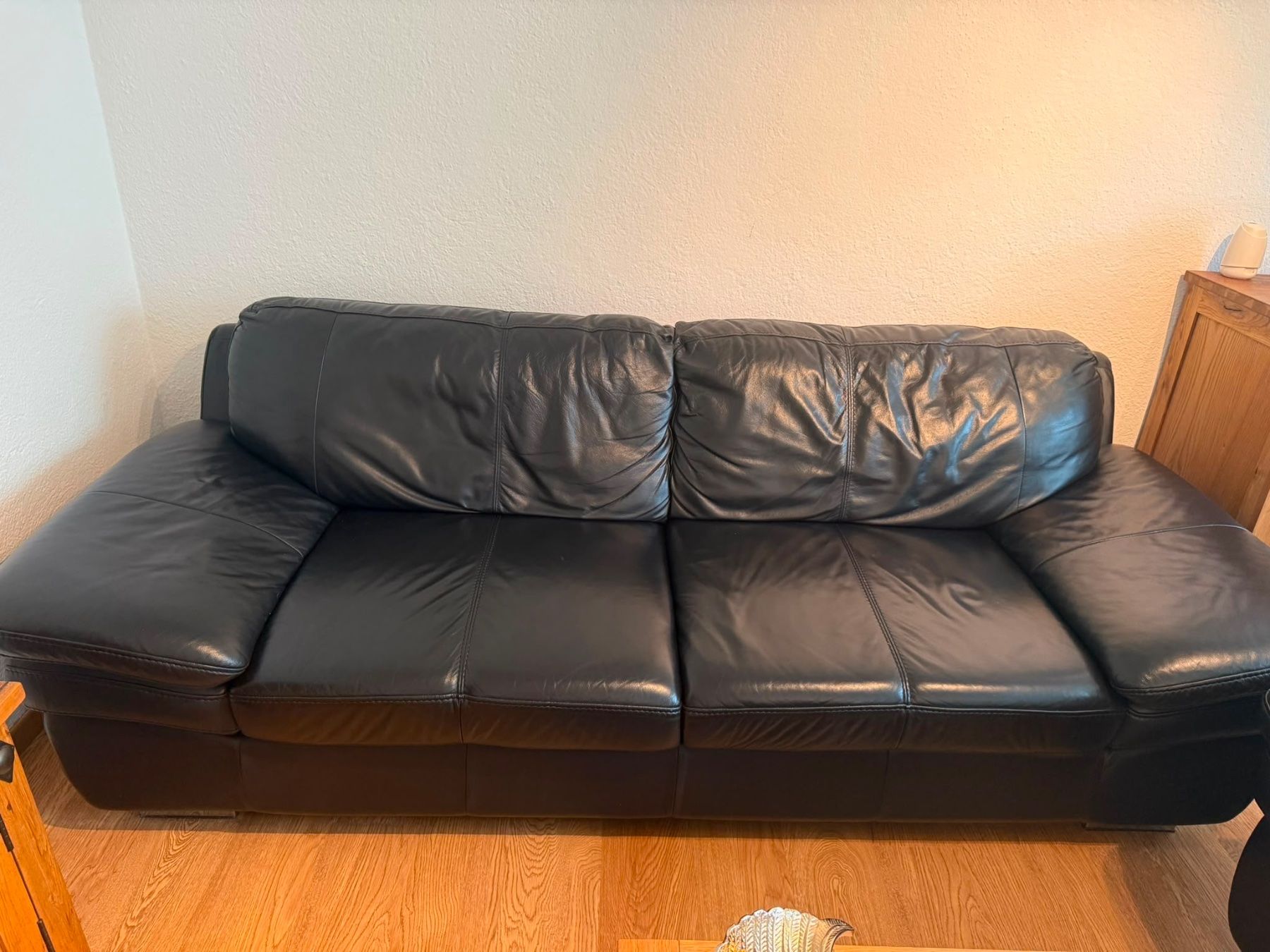 Sofas: Sofa Echt-Leder schwarz 4-Sitzer – D'occasion à Dietikon par Italtino 2