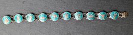 Vintage Armband Silber mit Türkis-Emaille, in gutem Zustand