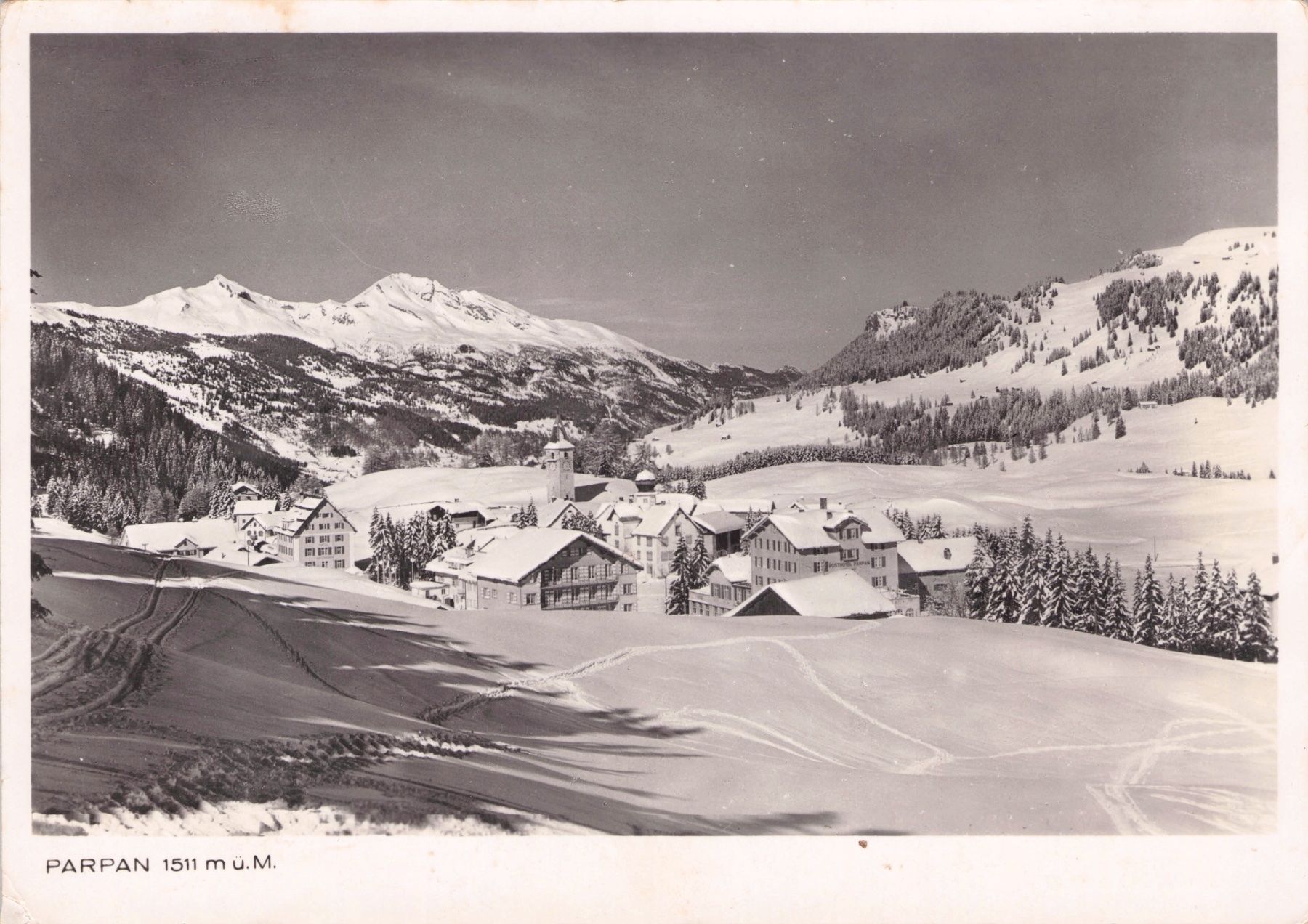 Ansichtskarten: Parpan GR // 1939 Dorf Schnee Winter – Gebraucht aus Basel von intermezzo12