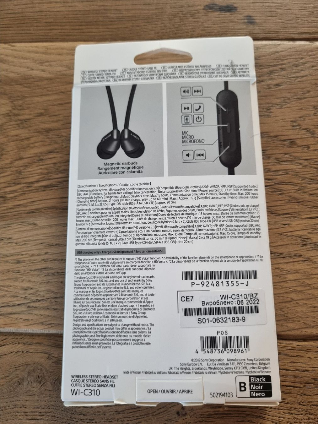 Sony Kopfhörer: Casque Bluetooth Sony WI-C310 noir neuf – Gebraucht aus Lavey-les-Bains von Etre-Ange 1