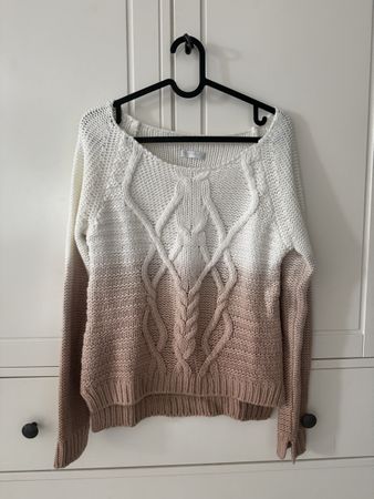Promod Cozy Knit Sweater, Gradient Color Pink