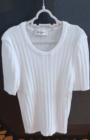 Saint Laurent Kurzarm Shirt weiss