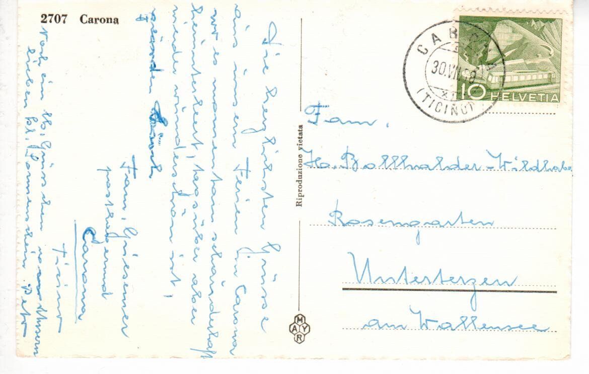 Cartoline postali: Carona – Usato da Wolhusen venduto da Curver9 1