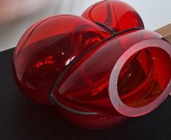 Rote Glasvase Herzform - Exklusiv & Einzigartig - Deko 