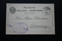Alte Postkarte 1900 von Weinfelden nach Bussnang
