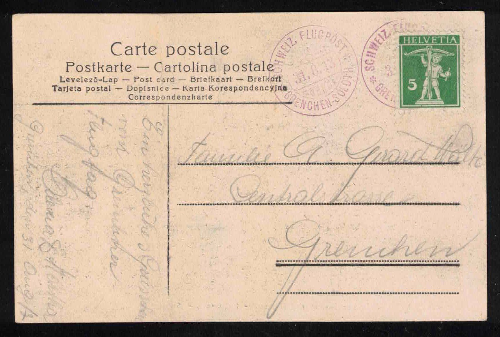 Tutti i francobolli: 1913 Vorläufer Flugtag Grenchen - Solothurn, Kat.2'800.- – Nuovo (secondo la descrizione) da Nuglar venduto da Stamp88
