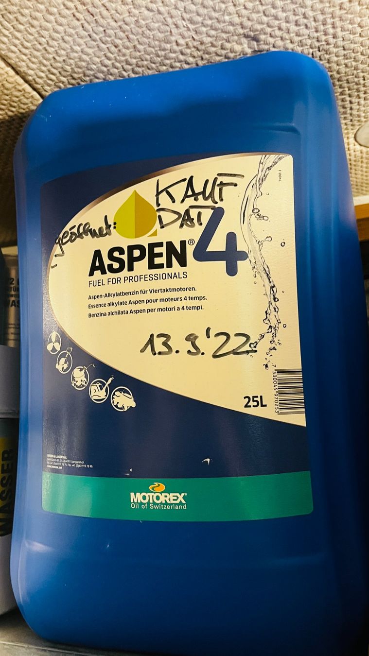Taniche per benzina: Aspen 4 Reinbenzin 25L - Gefüllt! – Nuovo e nell'imballaggio originale da Zürich venduto da drallalla